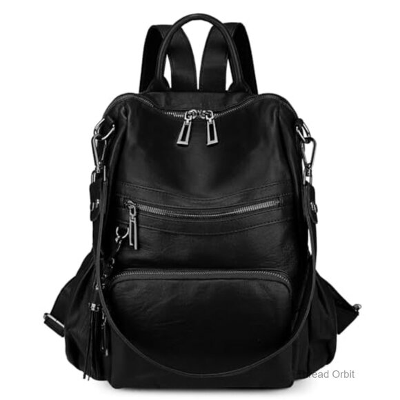 Convertible Vegan Leather Backpack Purse with Tassel, Holds 14\